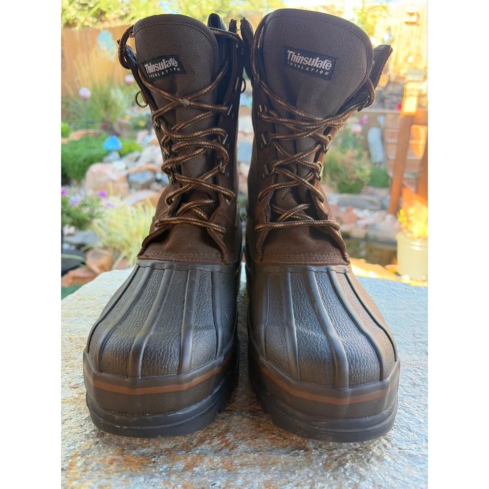 Rocky 7738 Mens Brown Thinsulate Insulated Leather Duck Boots Size 9